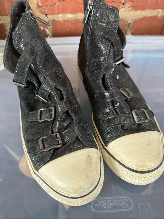 Ash Shoes - Ash glam Black High-Top Women's Sneakers with Buckle Straps